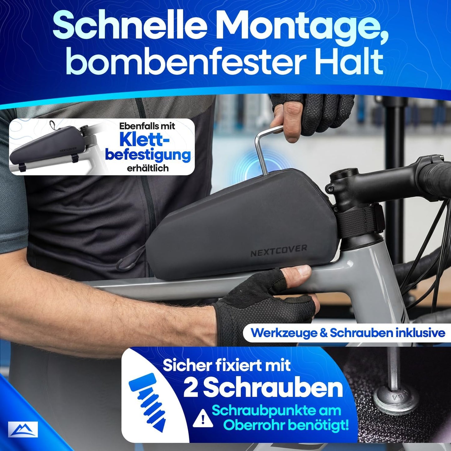 Wasserdichte Rahmentasche, Schraubbar