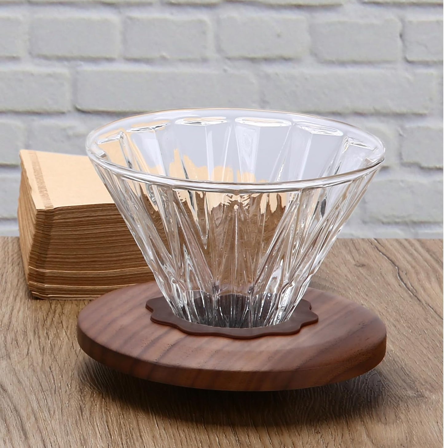 Kaffeetropfer mit 100 Papierfiltern Size 02, Dripper(transparent)