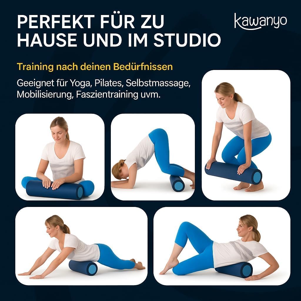 Pilates Rolle für Stabilitäts- & Balanceübungen, 1 x 90 cm (Dark Edition)