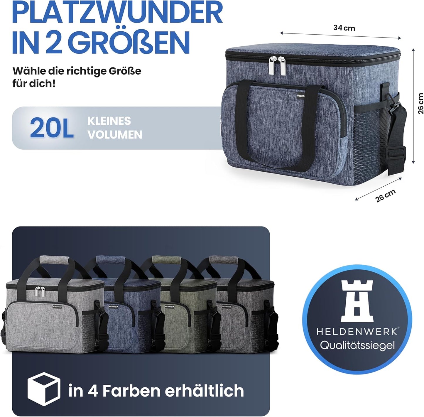 Faltbare Kühltasche, 20L (L34 x B26 x H26 cm) Navyblue