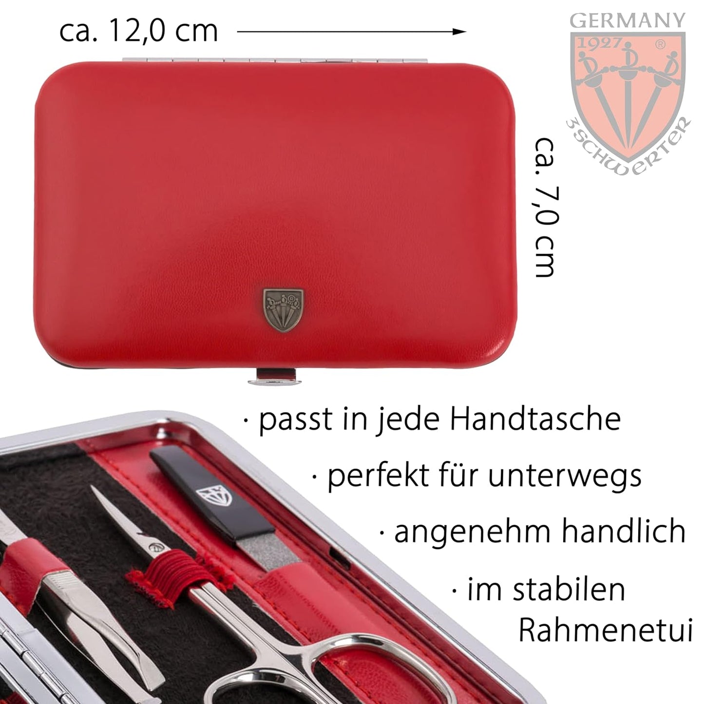 Maniküreset 'Genova', ROT / KUNSTLEDER