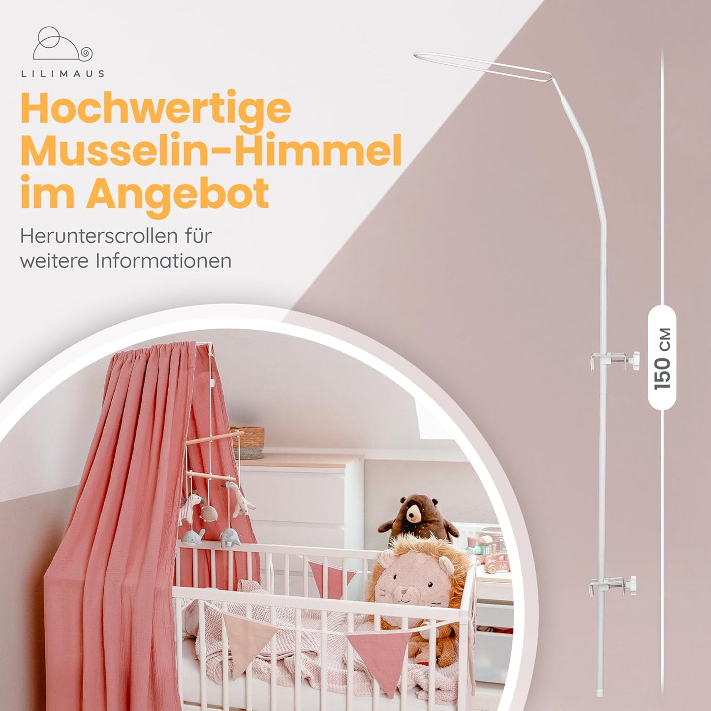 Himmelstange für Baby- und Kinderbetten