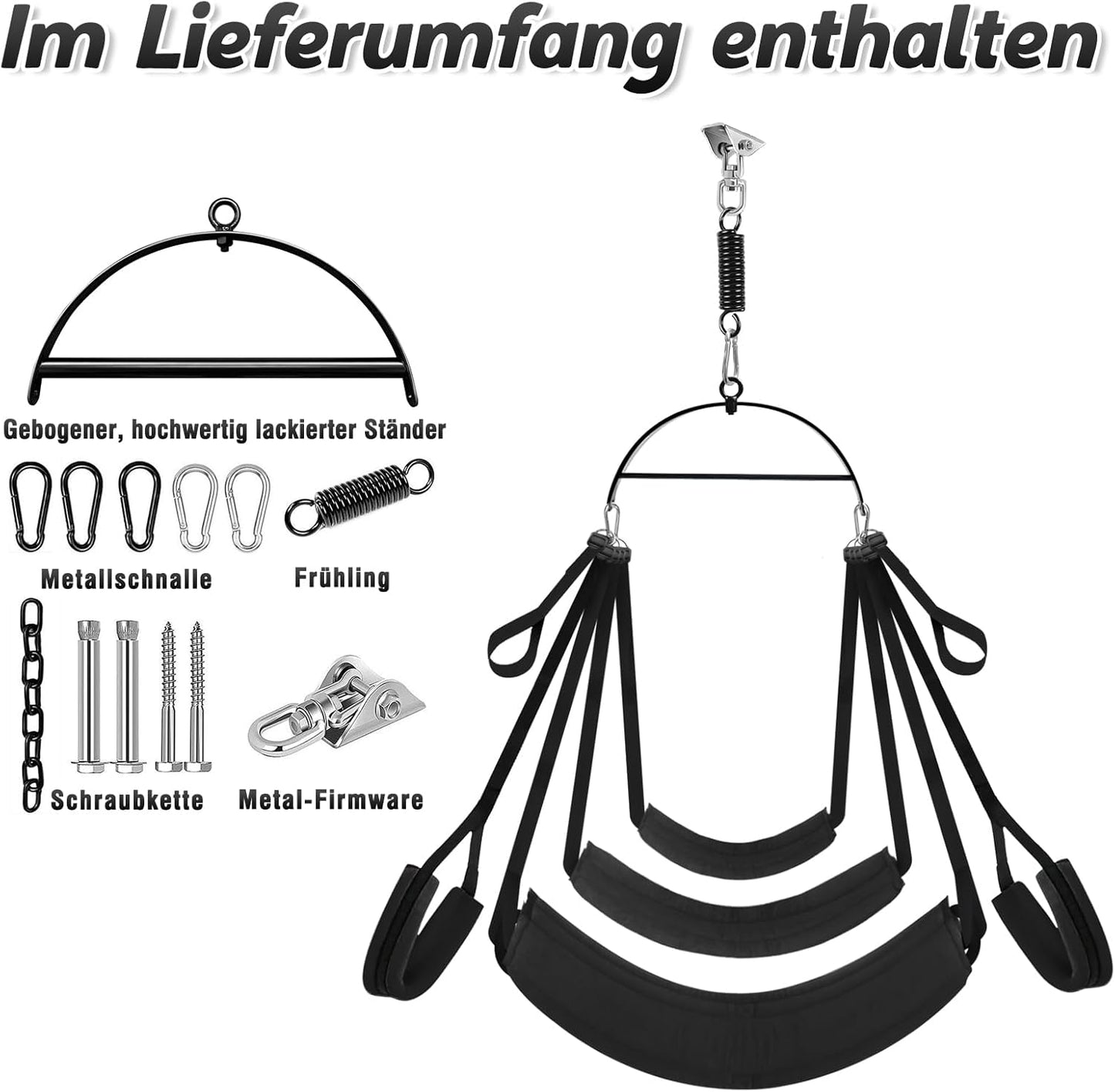 360° drehbare Liebesschaukel für Paare, Black