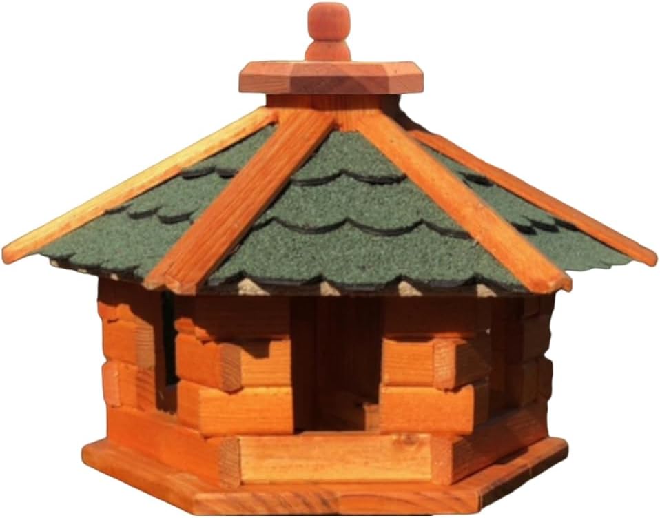Sechseck Vogelhaus, Größe M ohne Ständer Grün - Braun