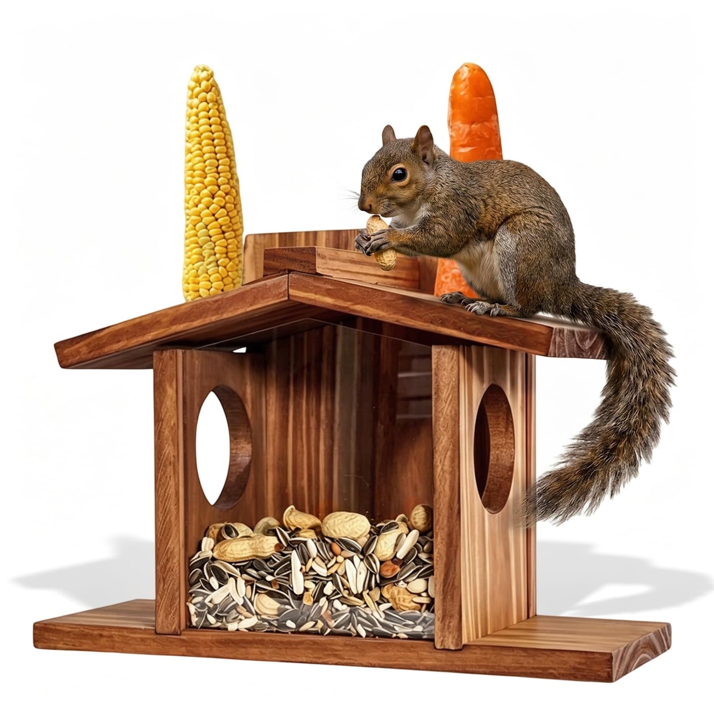 Eichhörnchen Futterhaus mit Belüftung & Fenster