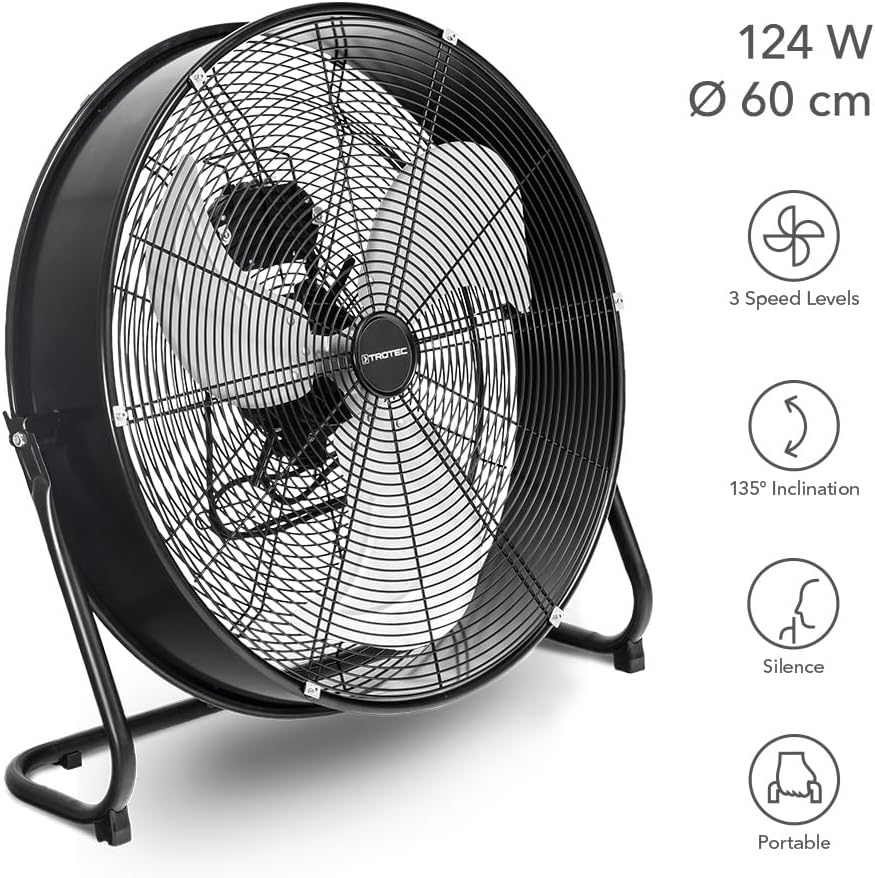 Bodenventilator TVM 24 D, 124 W Schwarz