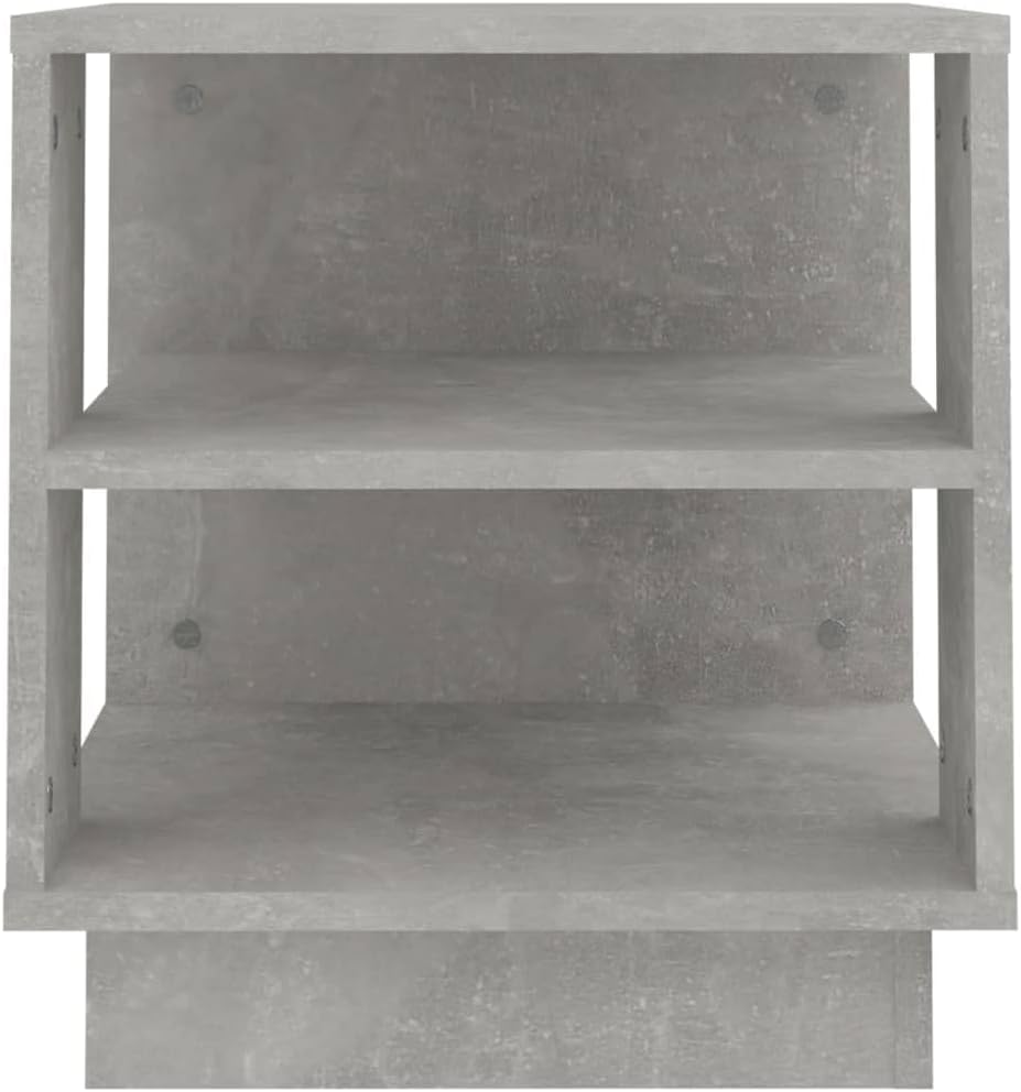 Couchtisch mit 2 Ablagen, Betongrau, 40x40x43 cm