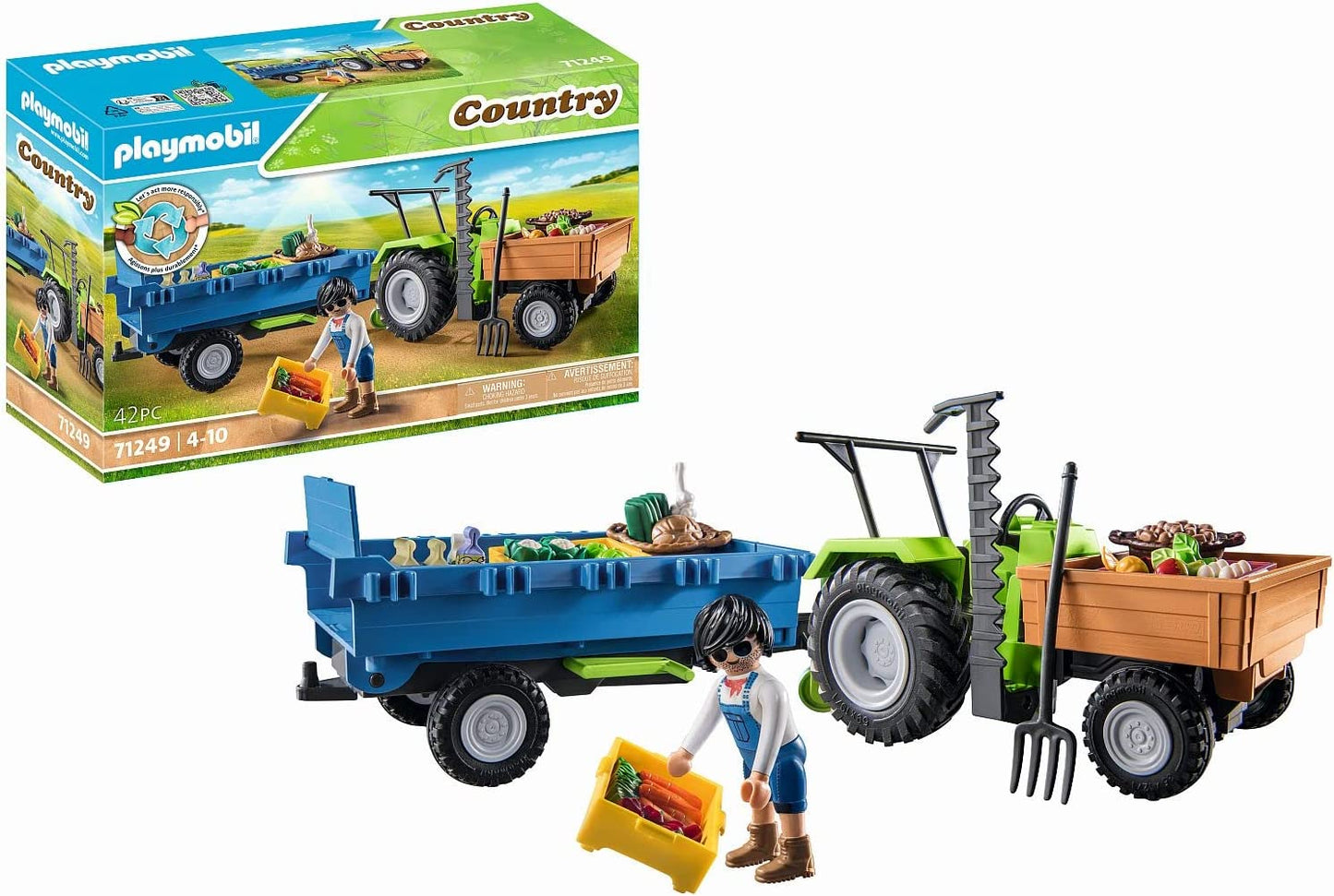 71249 Traktor mit Hänger, Konstruktionsspielzeug