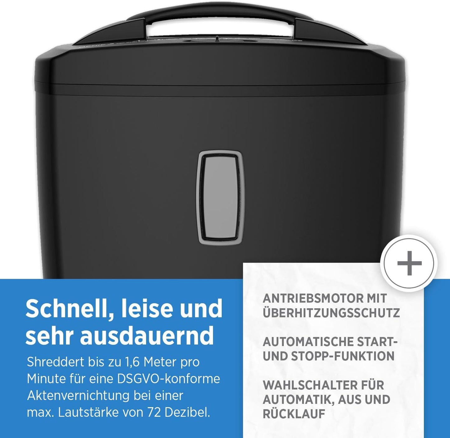 Aktenvernichter 580 XCD Plus, Schwarz plus|Single
