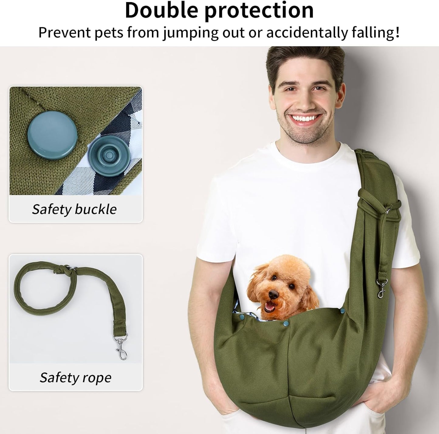 Hundetragetasche Crossbody bis 7.5 kg, Grün