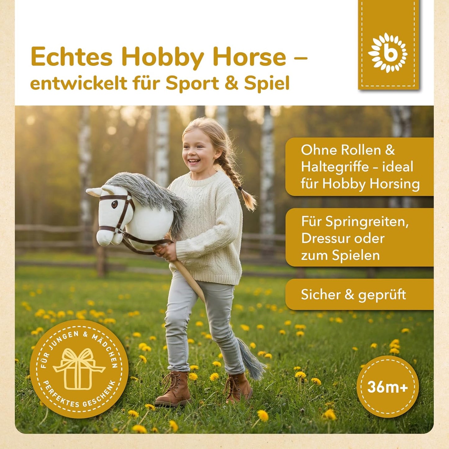 Hobby Horse Steckenpferd mit abnehmbarem Stock, Schimmel Medium