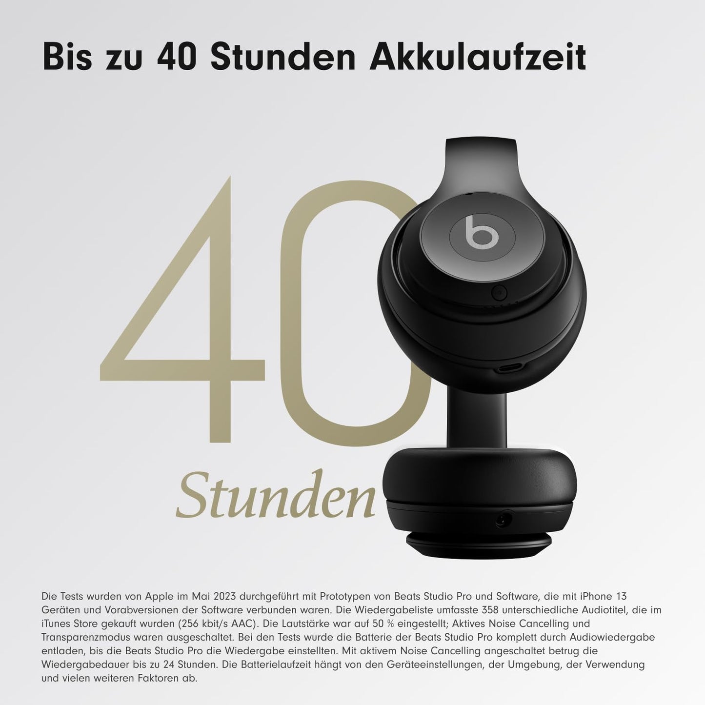 Bluetooth Noise Cancelling Kopfhörer mit 3D Audio Studio Pro, Schwarz