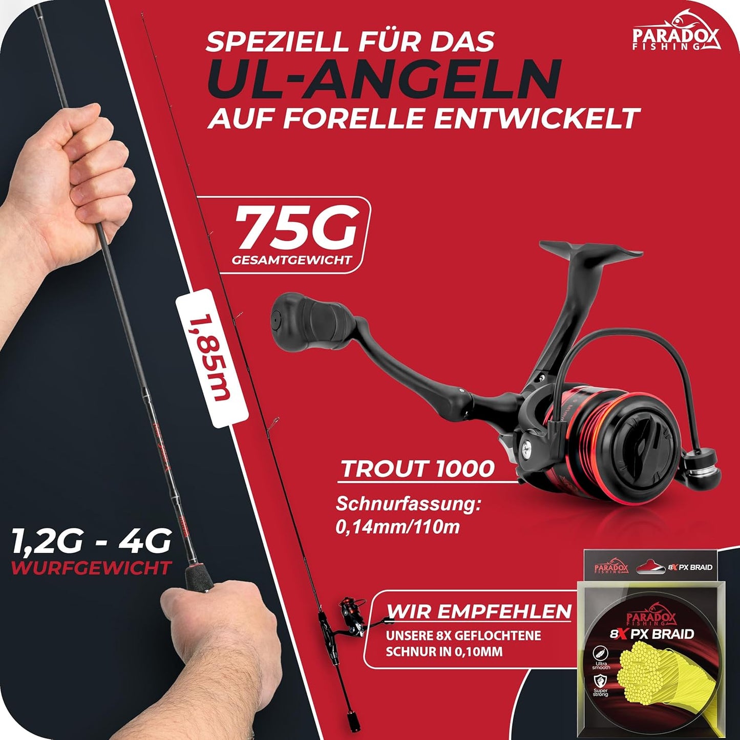 Trout Series X UL-Ruten Set, UL-Rute und Rolle