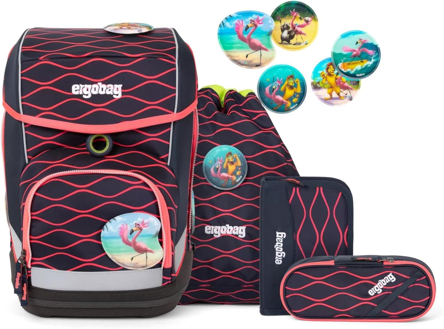 5-teiliges ergonomischer Schulranzen-Set cubo Wellenreitbär, Einheitsgröße Wellenreitbär - Blau