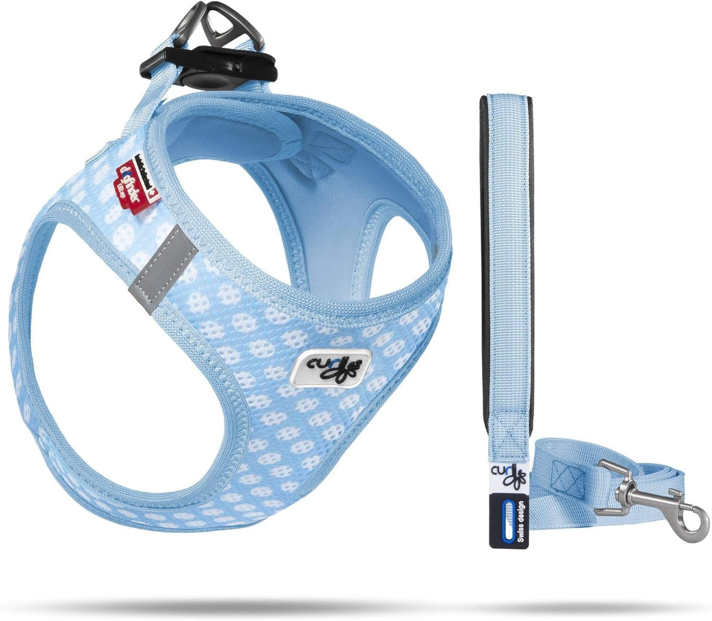 Hundegeschirr-Set für Welpen, M Skyblue-Circles