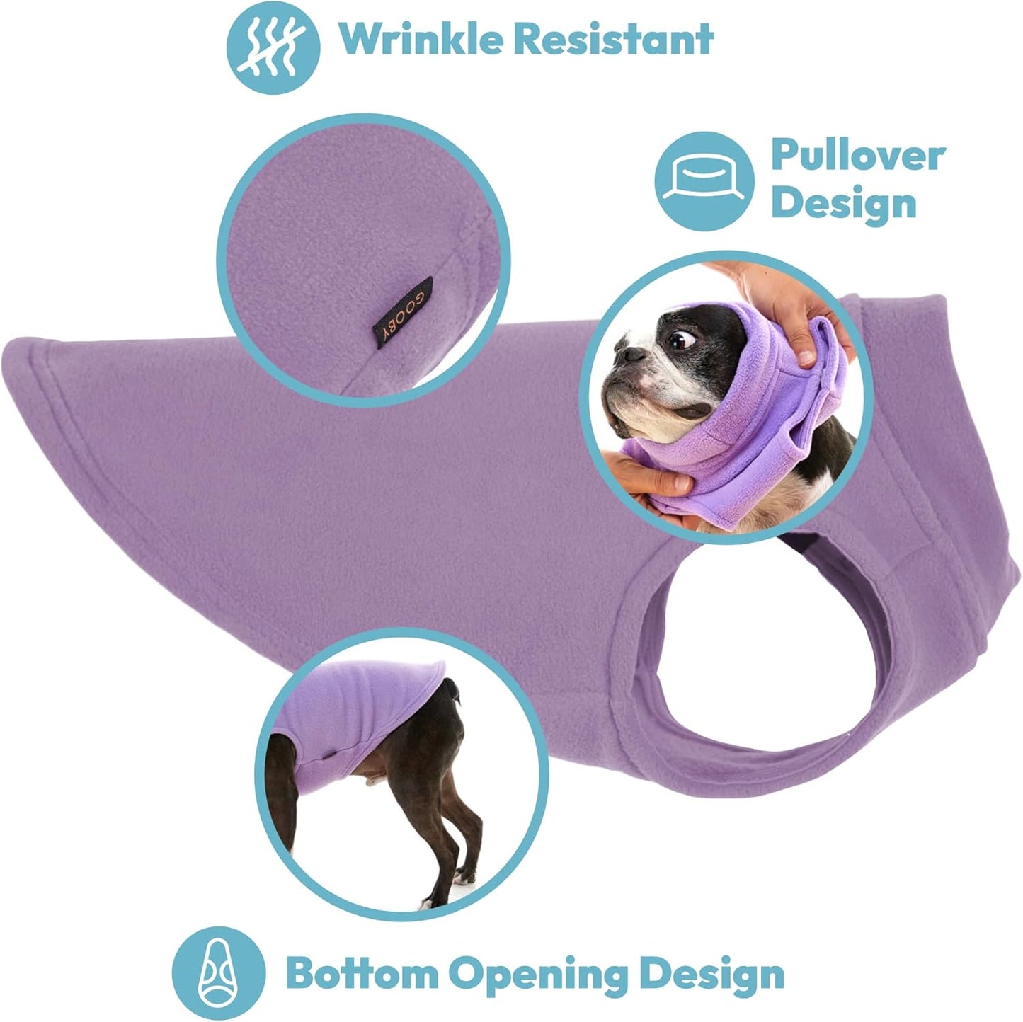Stretch-Fleece Hundepullover, Braun 3X-Large Length (20.5")