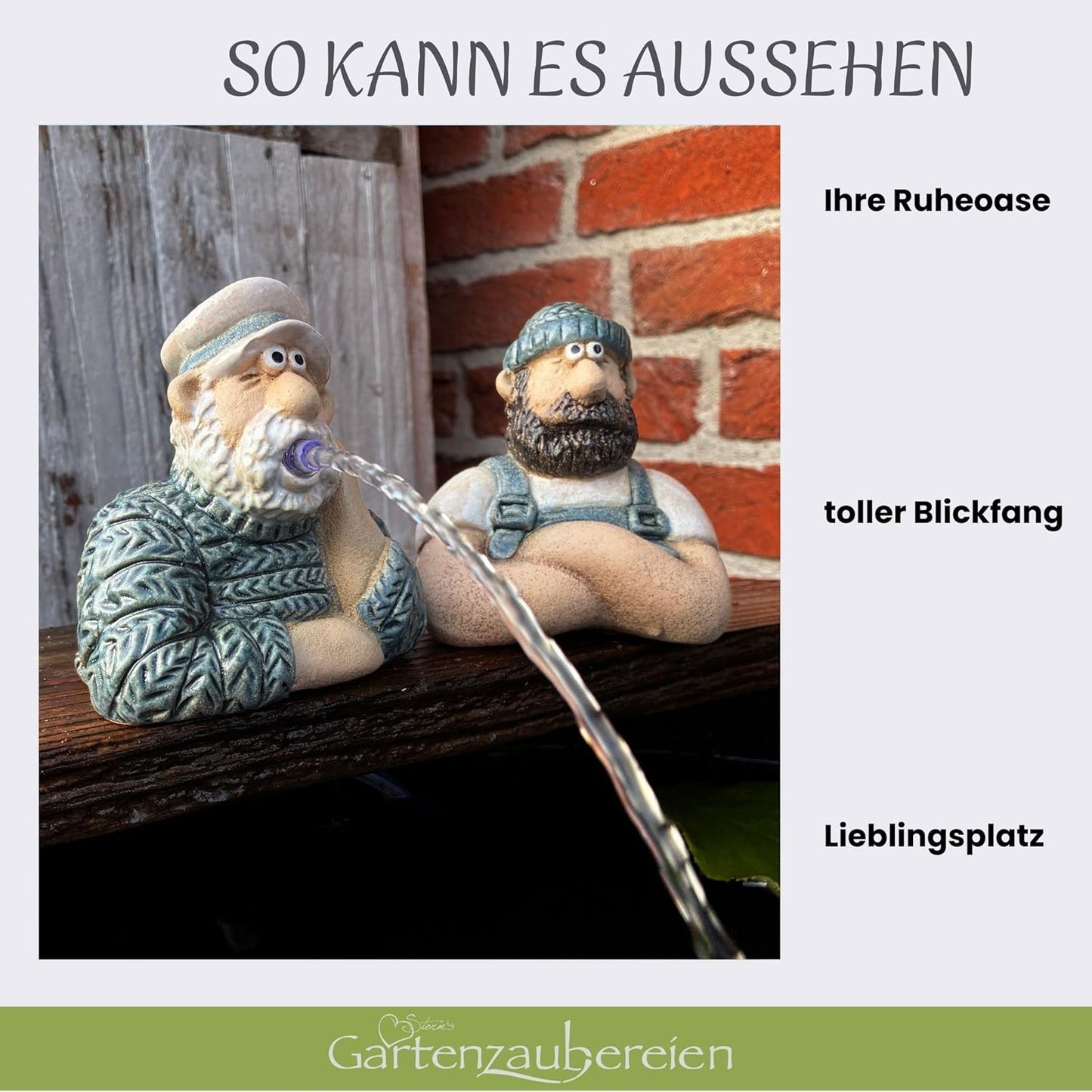 Wasserspeier Seemann Set aus Keramik (2-teilig)