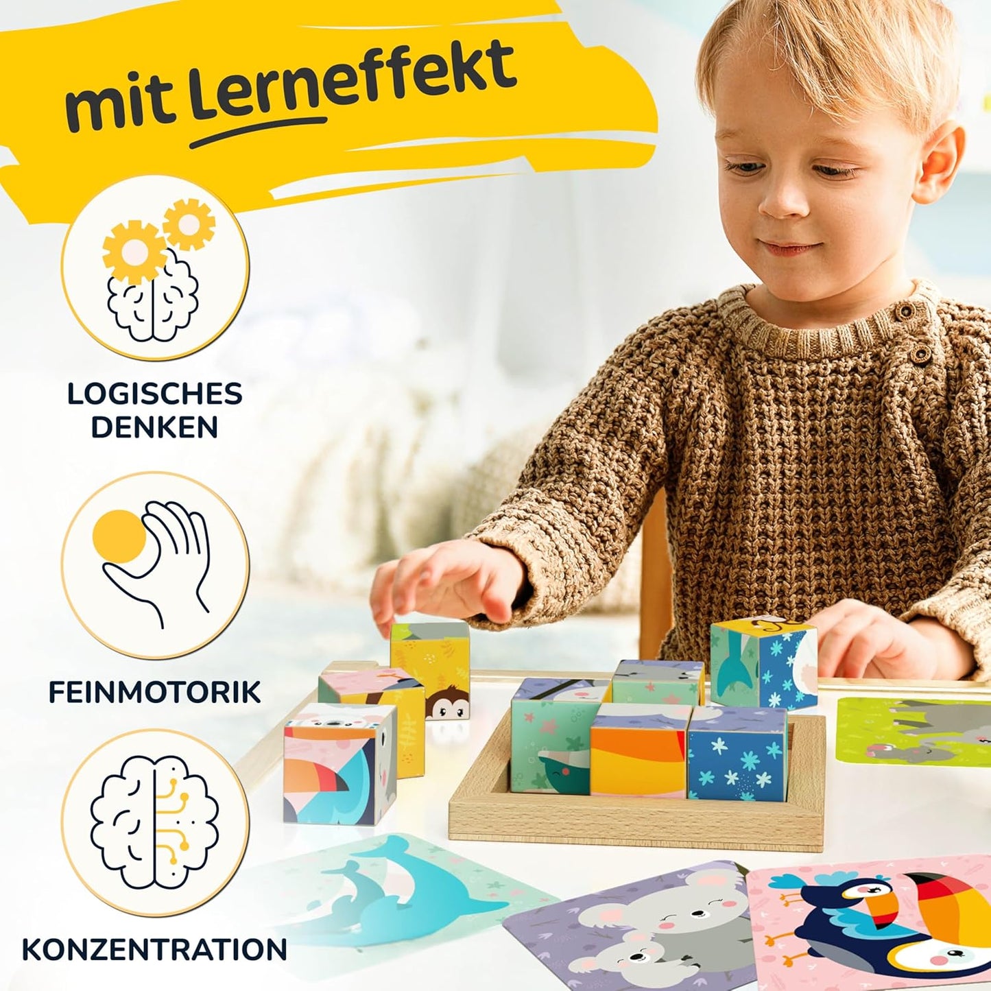 Bilderwürfel Puzzle aus Holz