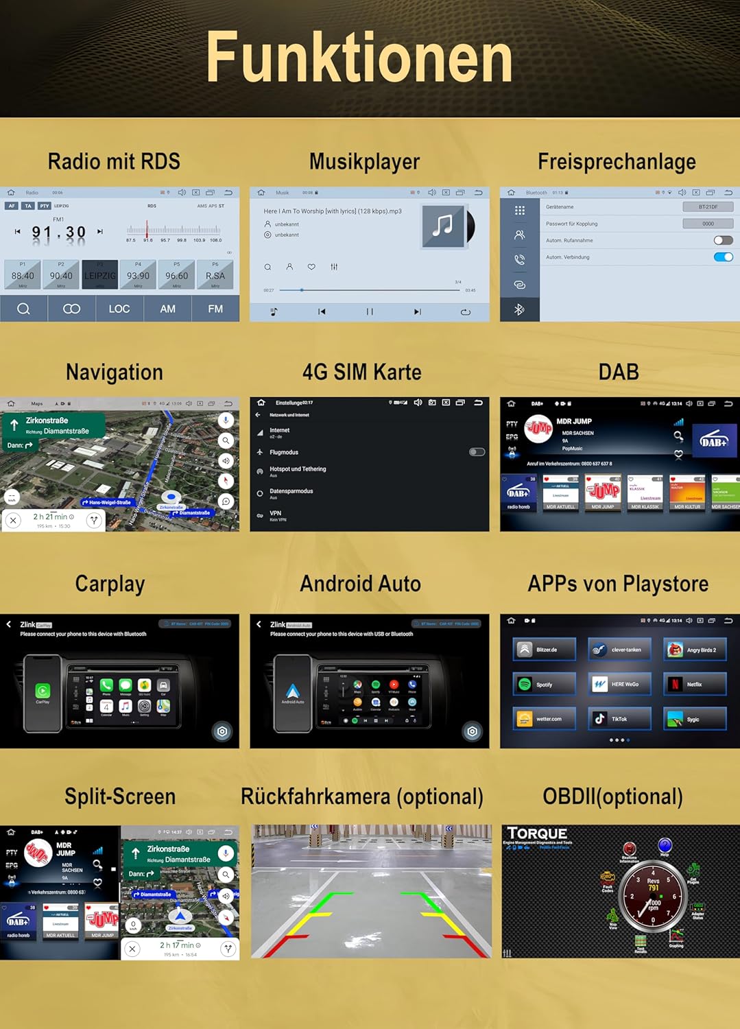 AO7-L2 Autoradio mit Navi für Opel-Modelle, AO8Lite