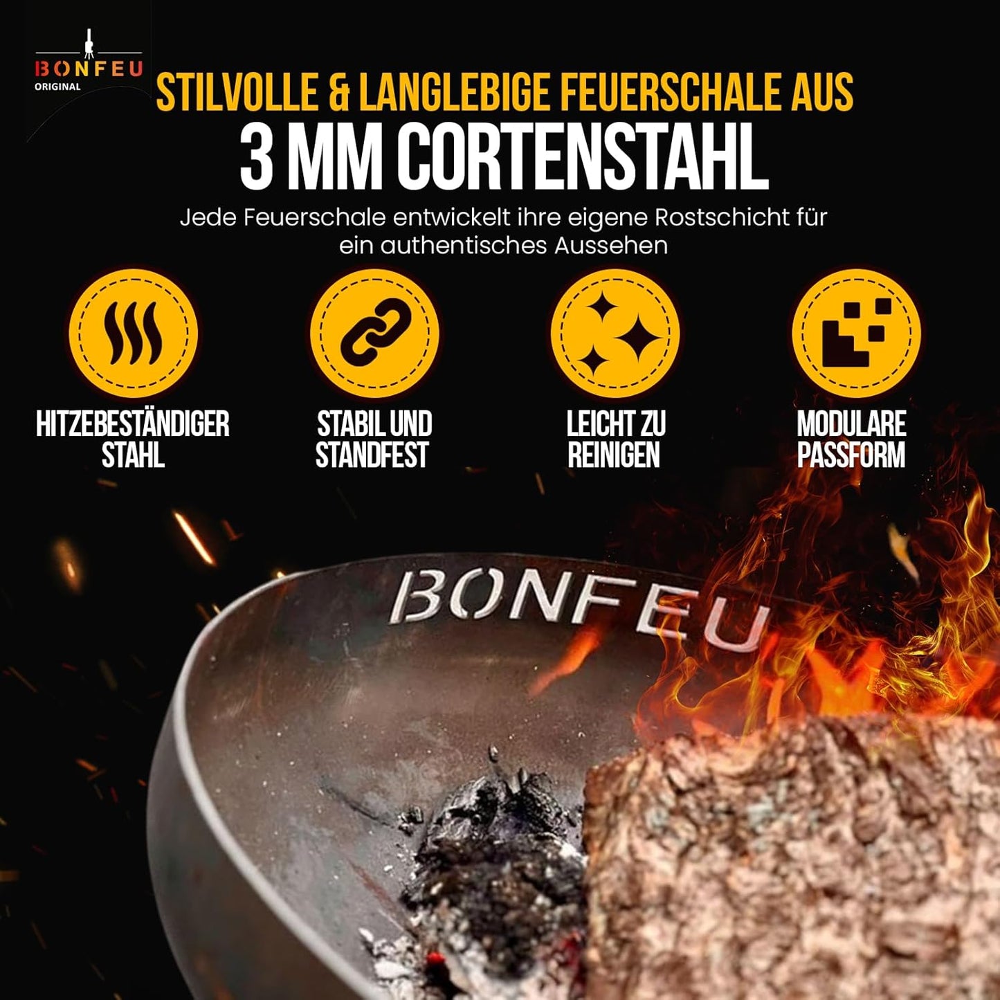 BonBowl Feuerschale mit Grillrost, Ø 60 cm