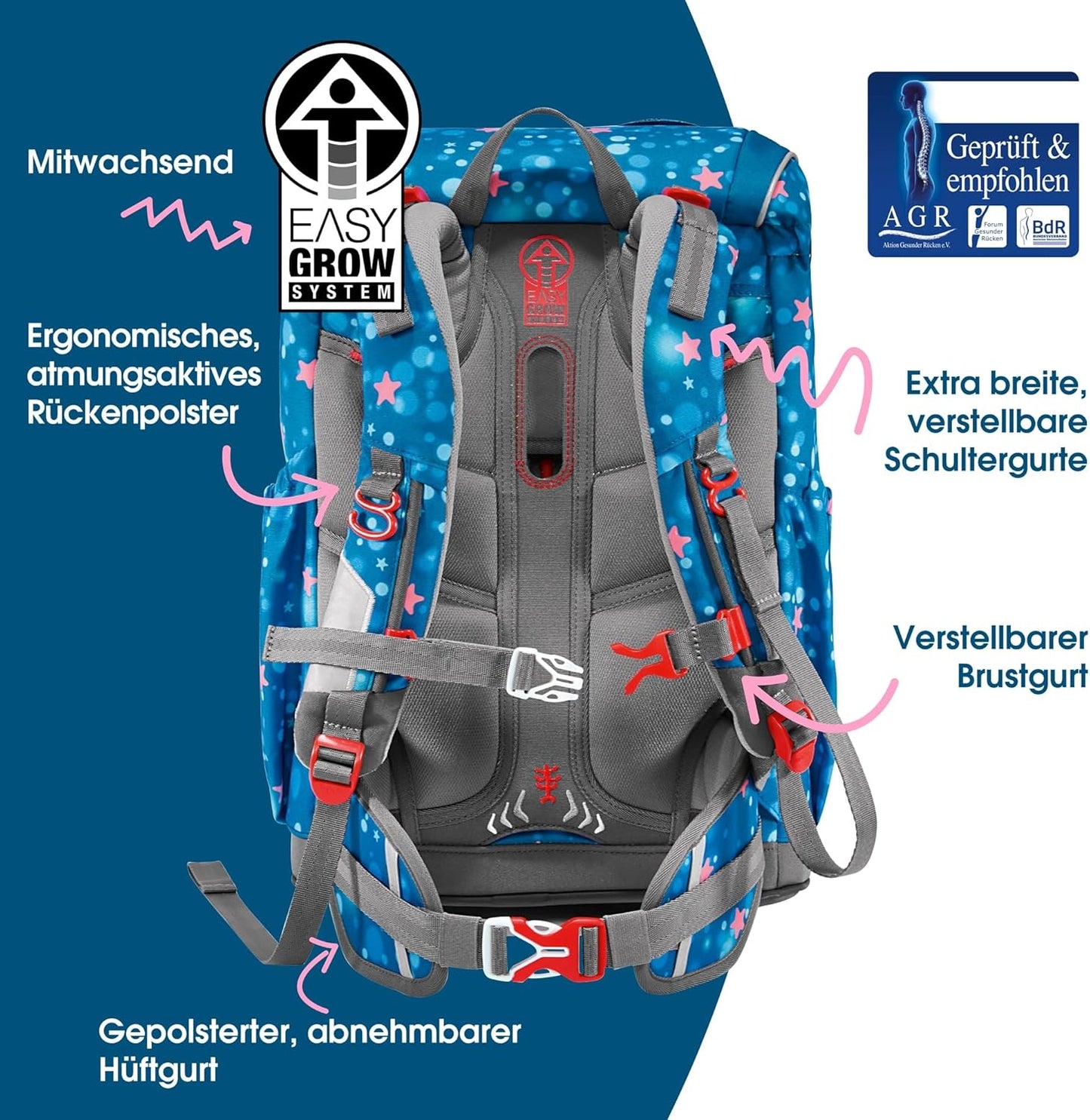 5-teiliges Giant Schulranzen-Set, Mermaid Lola