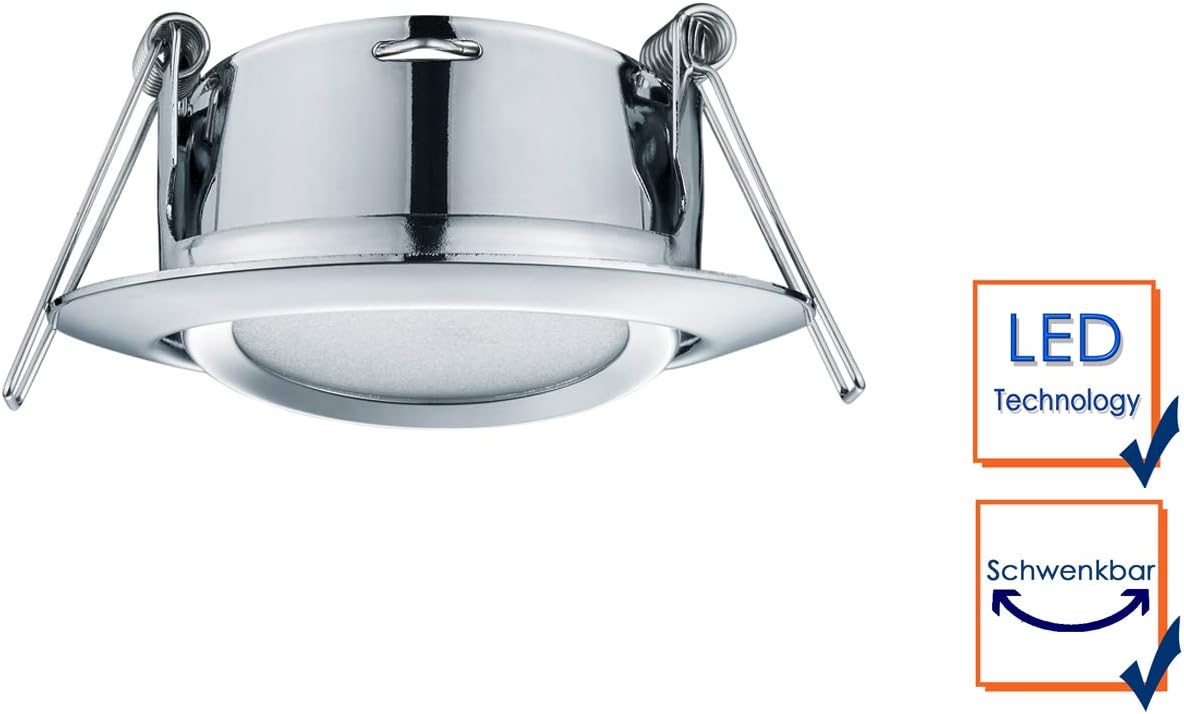 3er-Set LED-Einbauleuchten Rila, rund 3er Chrom