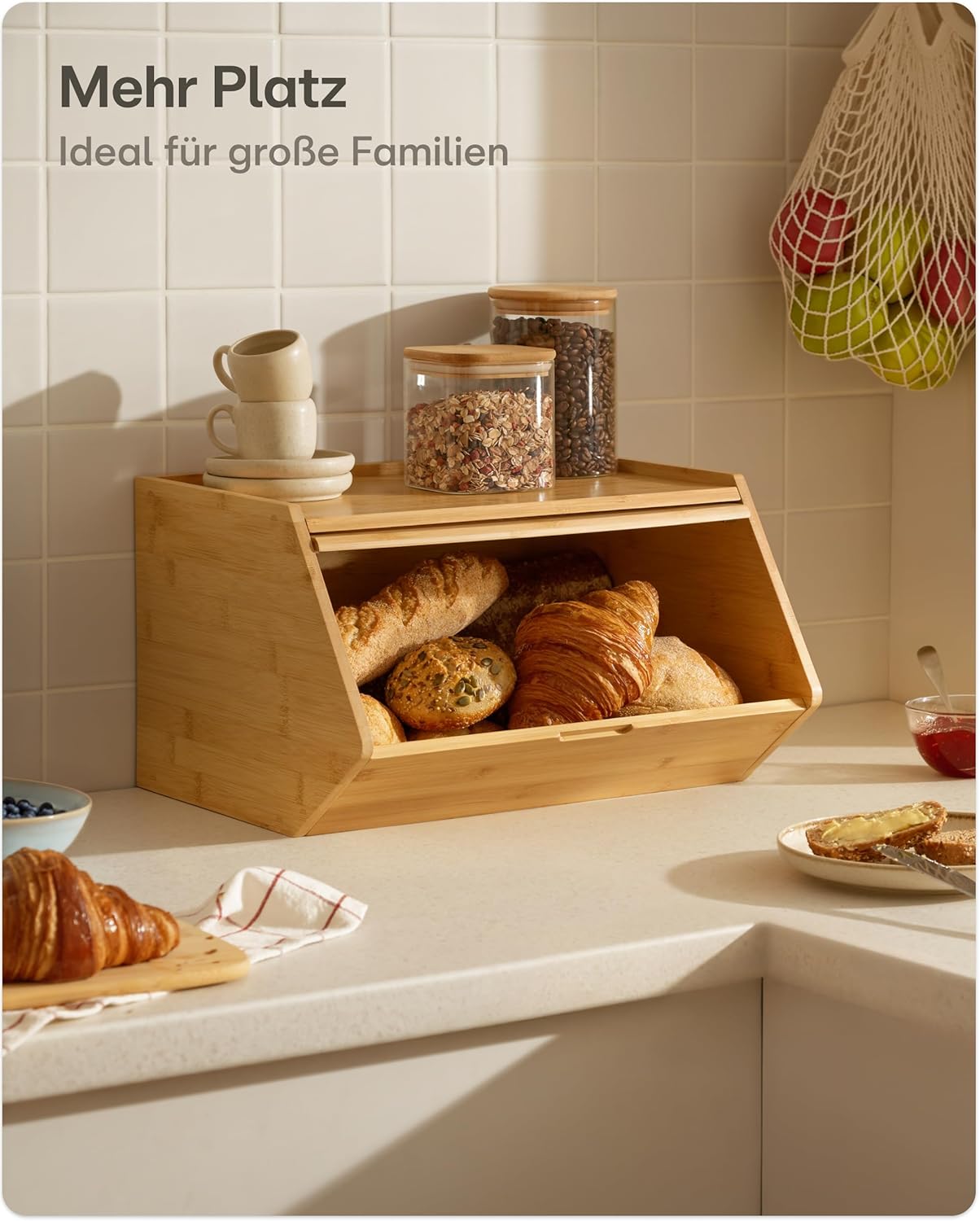 Grosser Brotkasten mit Ablagefläche (40x33cm), Gross (40 x 33 cm)