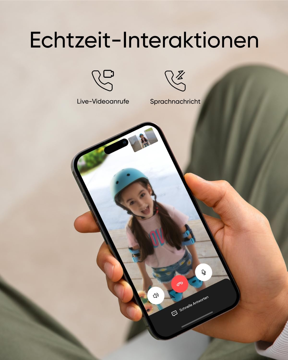 Video Türklingel C30 mit Kamera und Bewegungserkennung, Nur eingebauter Akku