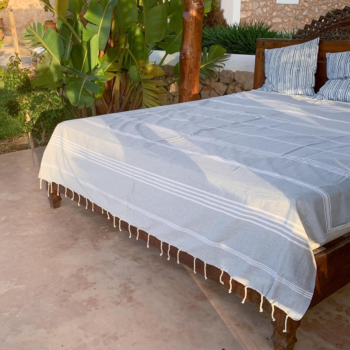 Fouta Bali Premium Strandtuch, Pastellgrau 200/300cm