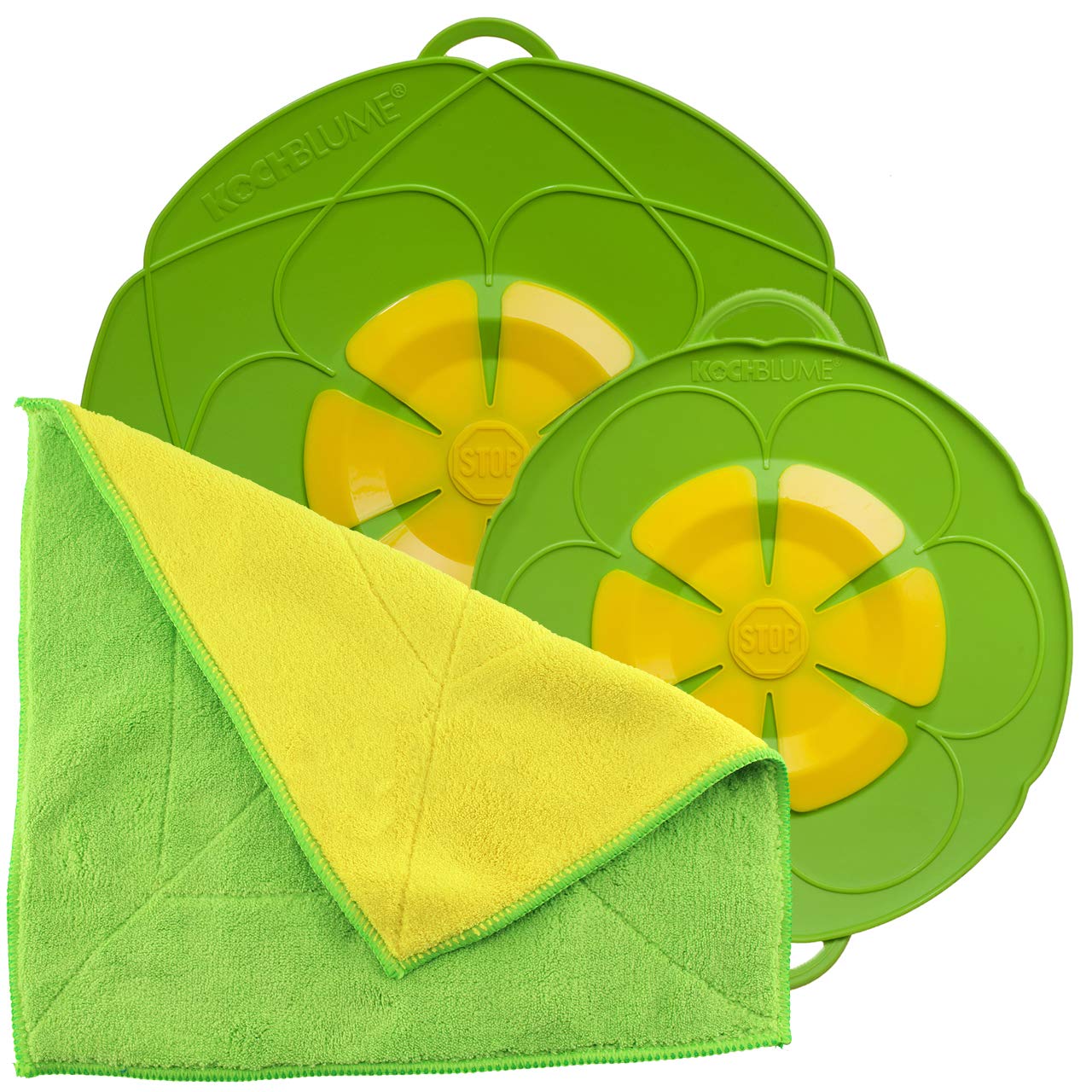 Überkochschutz-Set für Töpfe inkl. Microfasertuch, Limette