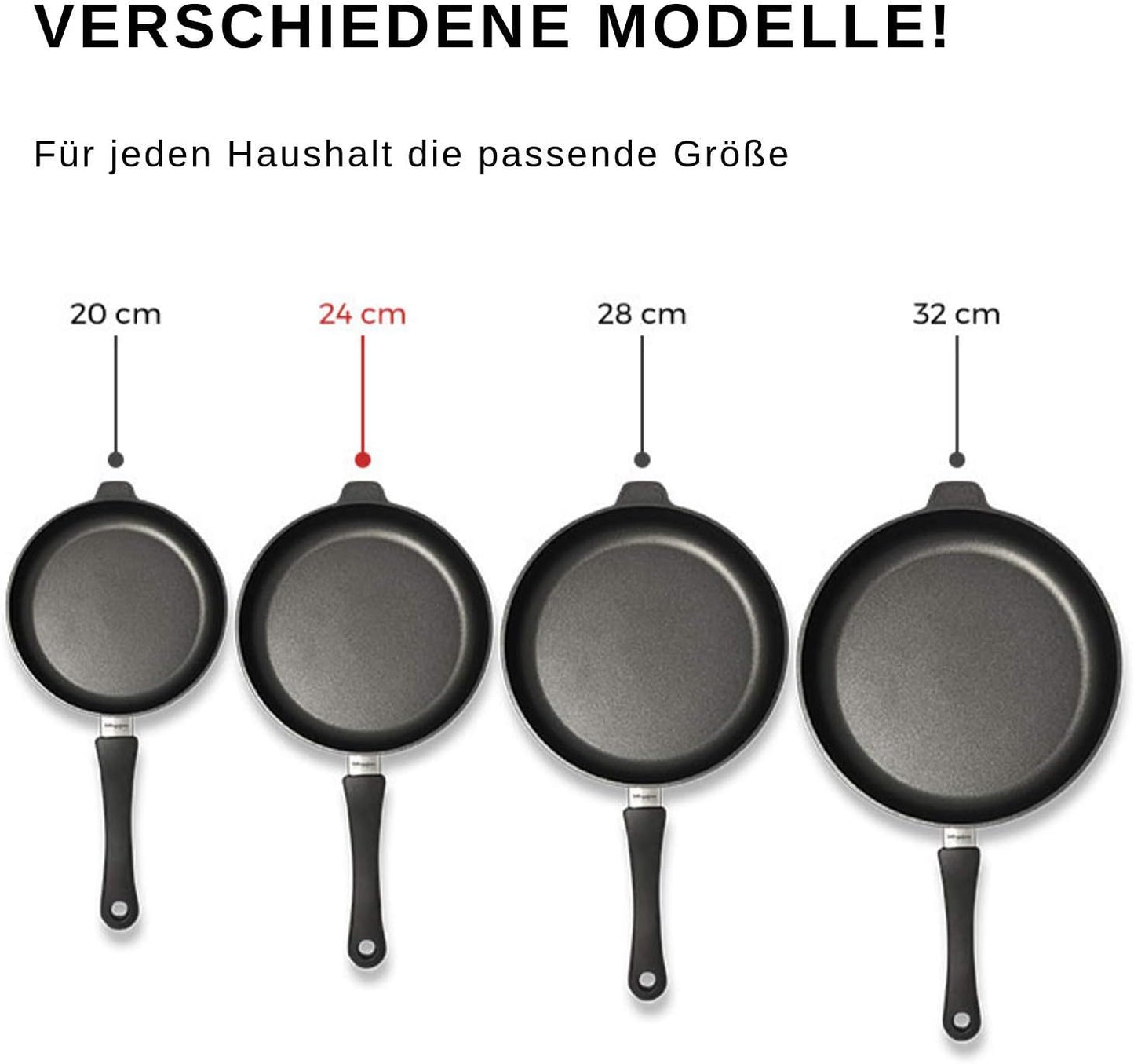 Bratpfanne mit hohem Rand und Antihaft 4D, Ø 24 cm | 7 cm