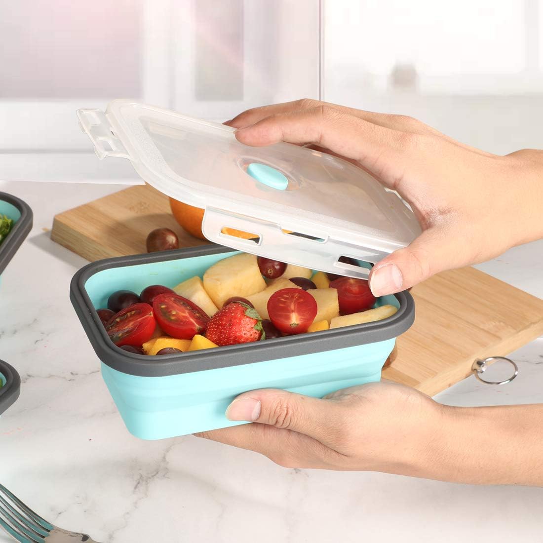 Lunchbox Set, Blau und Grau