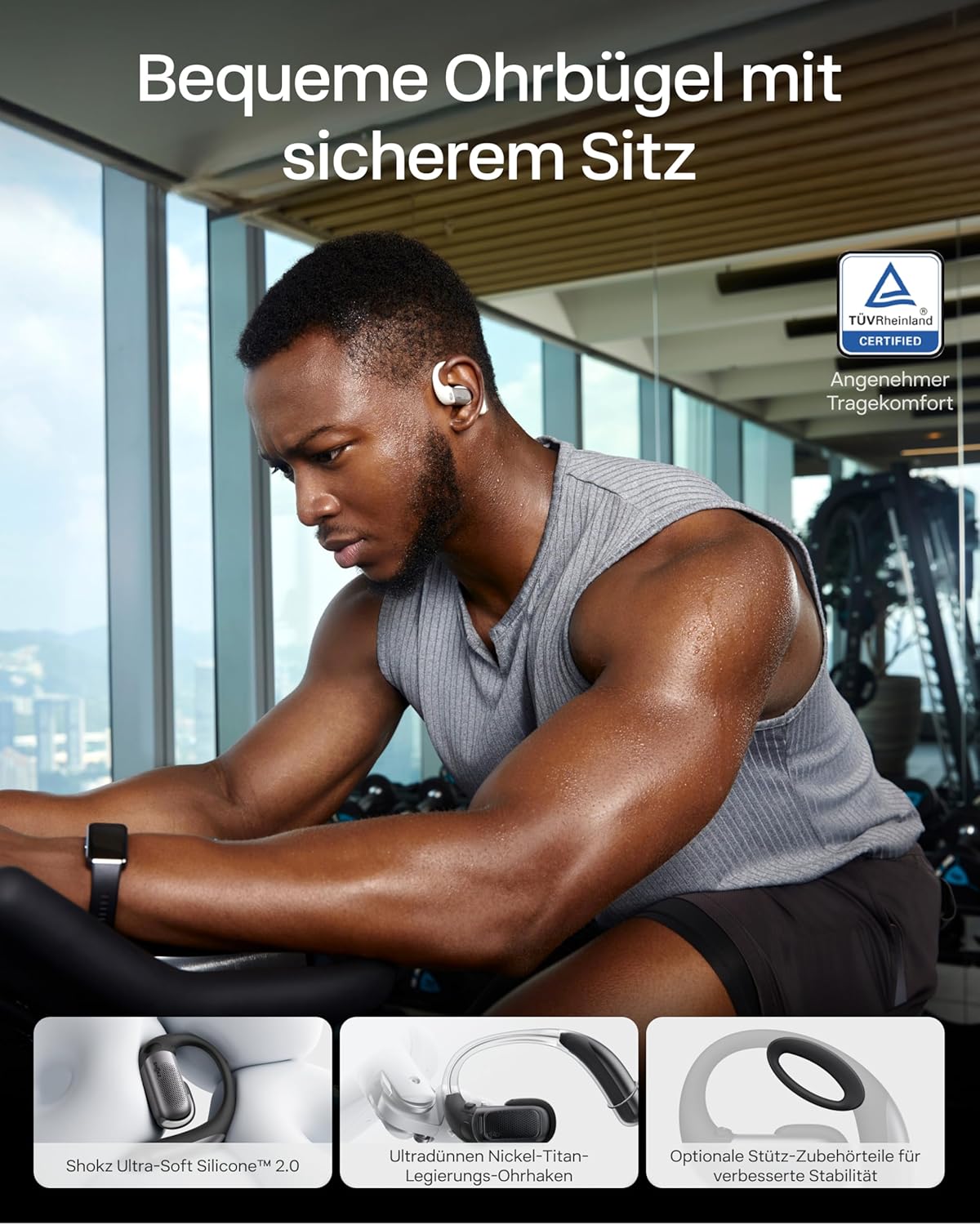 OpenFit Pro Open-Ear-Kopfhörer mit Geräuschreduzierung, Weiss
