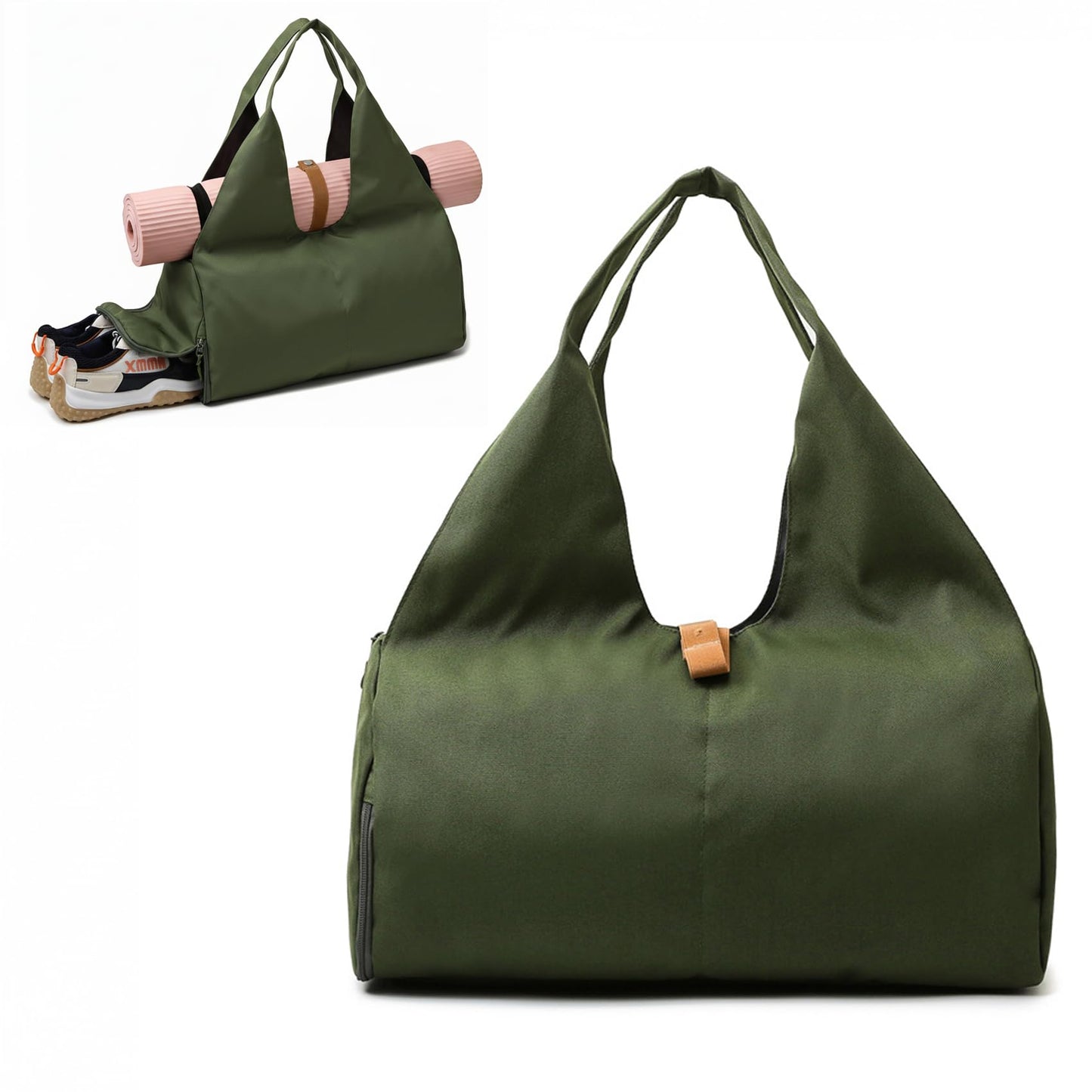 Yogatasche mit Schuh- und Nassfach, Dunkelgrün