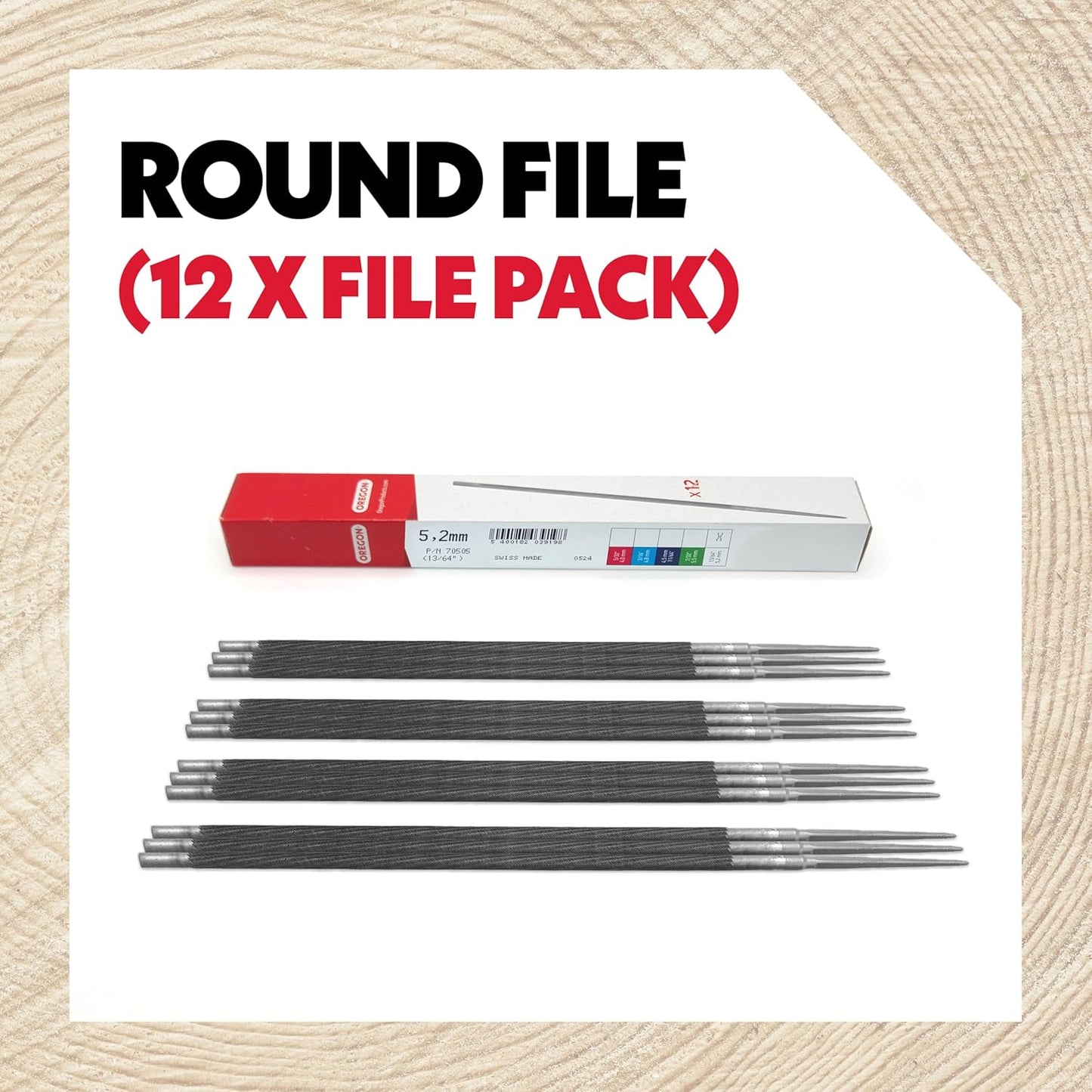70502 Rundfeilen für Kettensägen, Round File 7/32 Inch (5.5 mm) Single