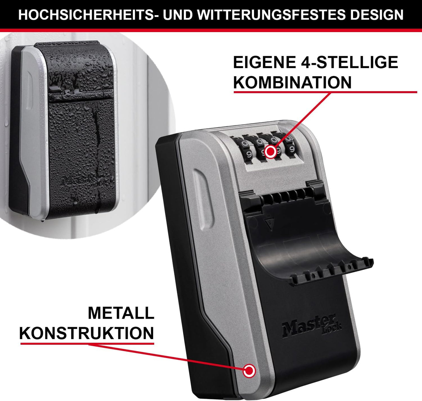 Schlüsseltresor mit Wandhalterung, NEU - XL - Wandmontage