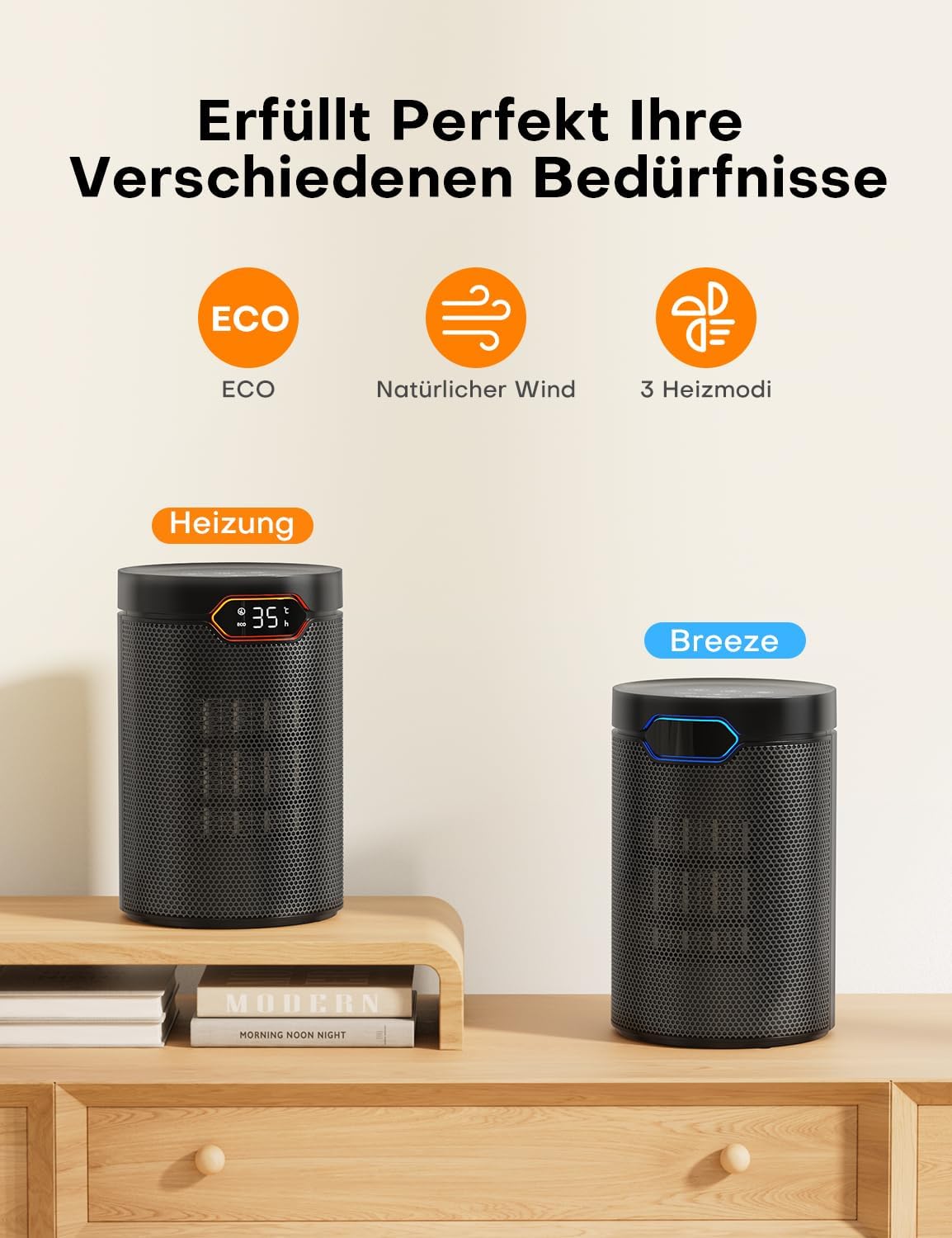 PTC-Heizlüfter mit ECO Modus
