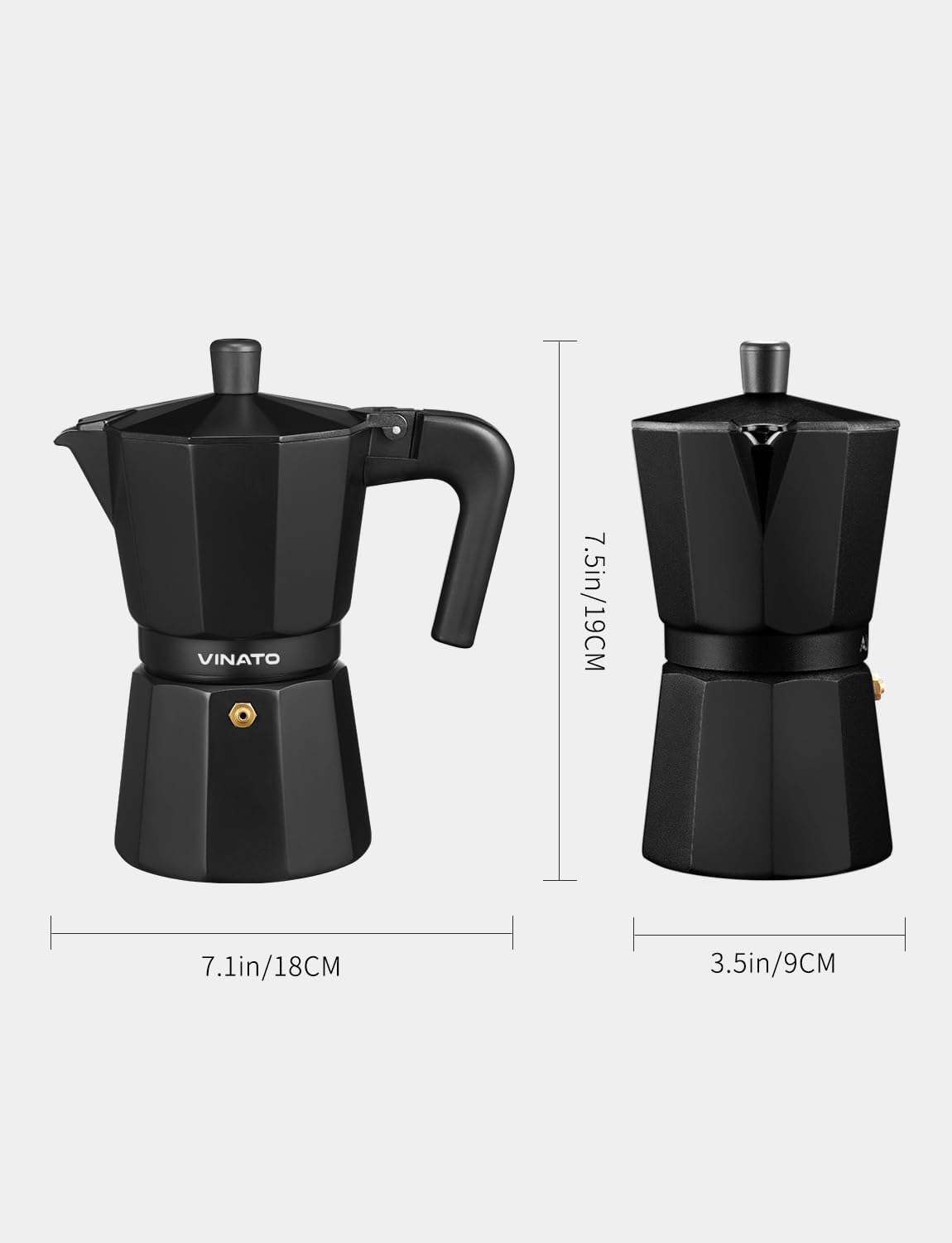 Espressokocher, Schwarz