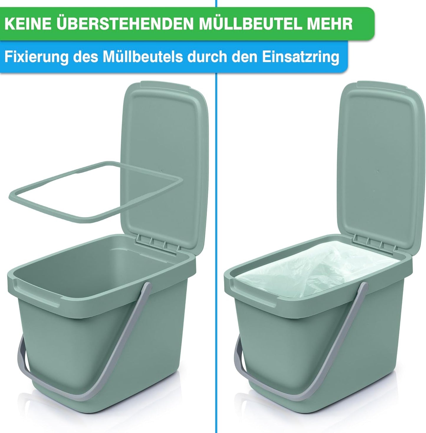 2er-Set Bioabfallbehälter, Mint 2 Stk