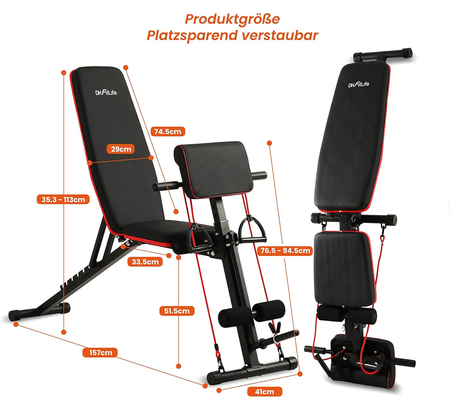 Trainingsbank, Modell 1 mit Curlbank und Beinstrecker