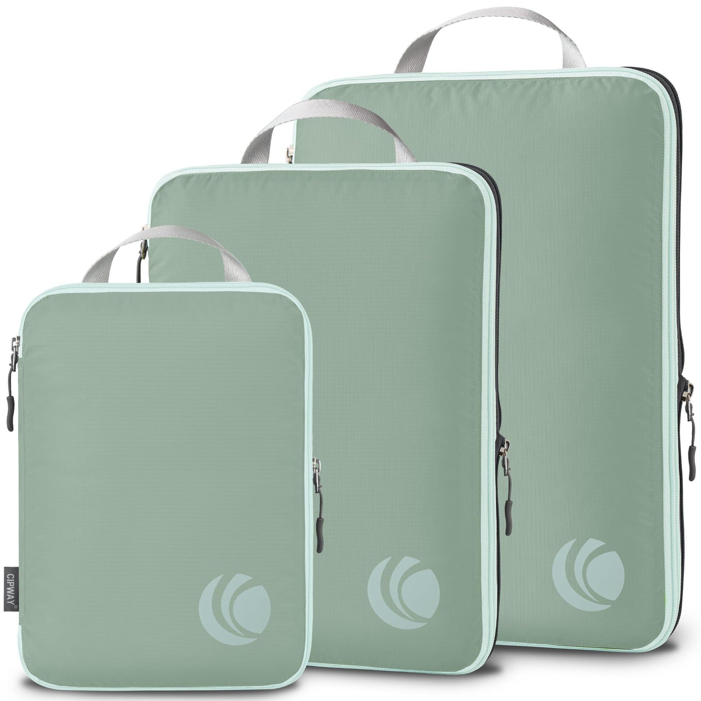 Kompressions-Packwürfel Set, 3PCS Salbei Grün
