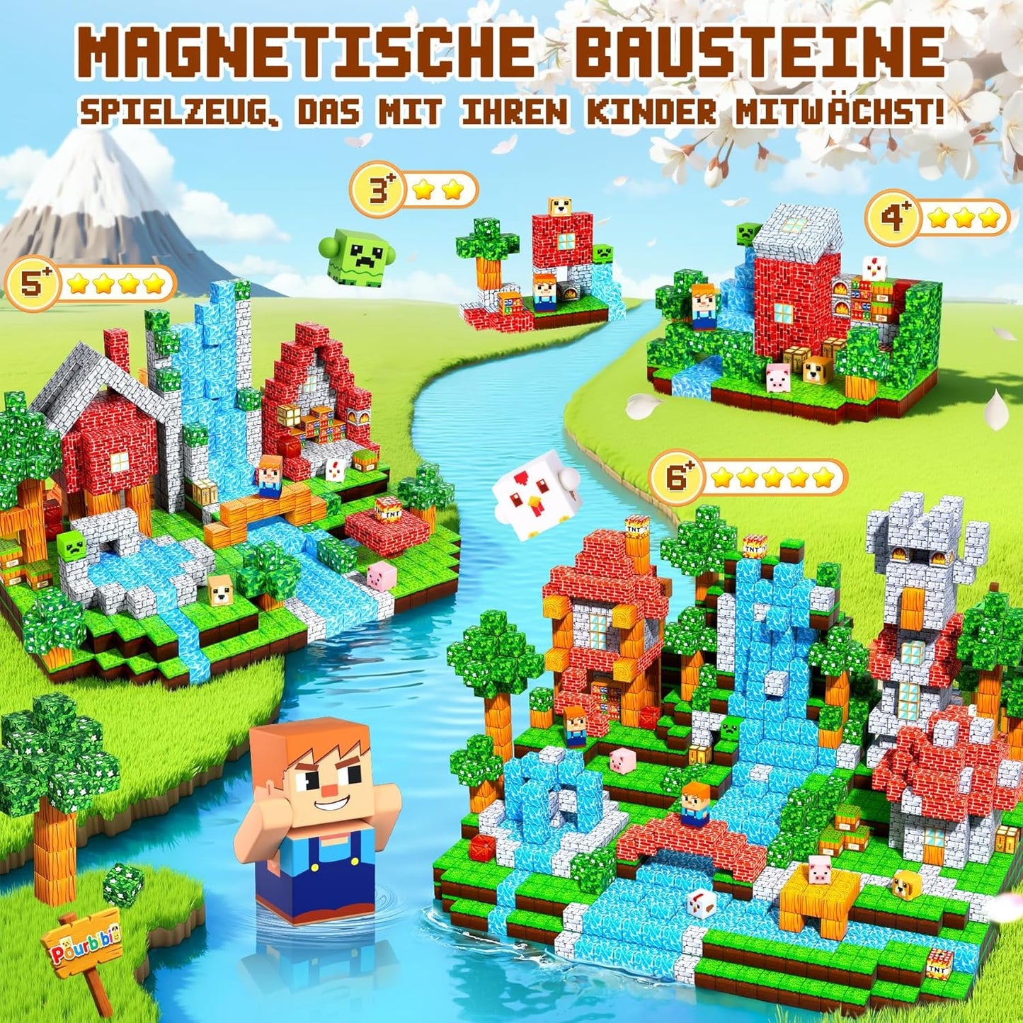 Magnetisches Baustein-Set, A-108 Teile