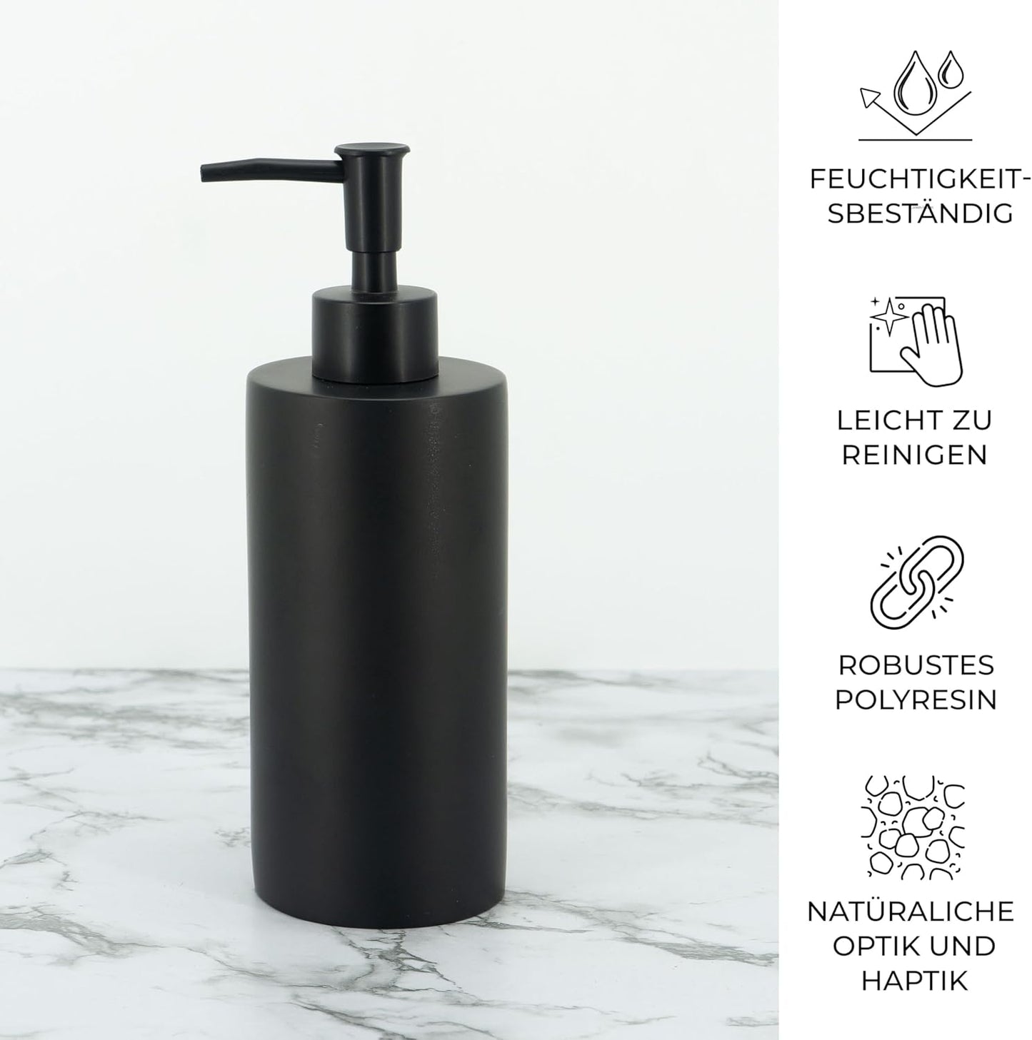 4-teiliges Badezimmer-Accessoires-Set, Schwarz Dunkel