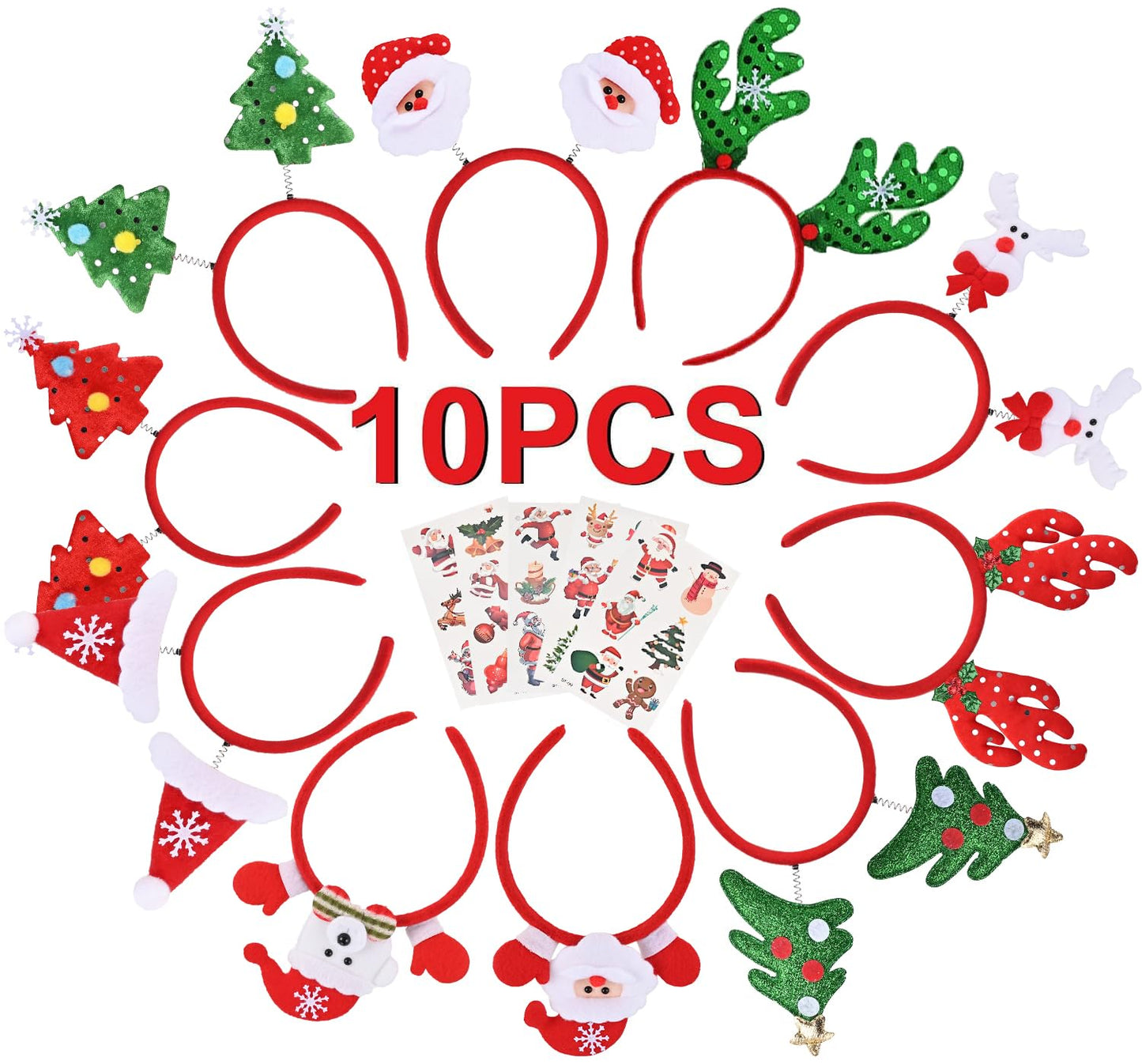 10-teiliges Weihnachts-Haarreif-Set
