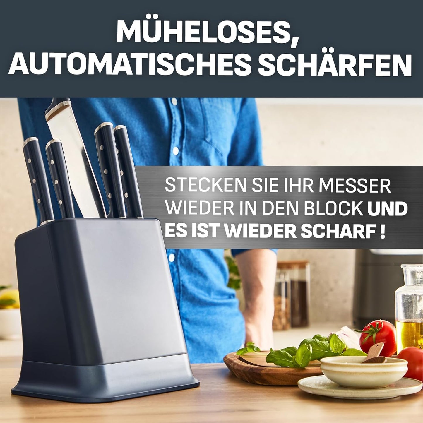 6-teiliges EverSharp Pro Messerblock-Set K297S744