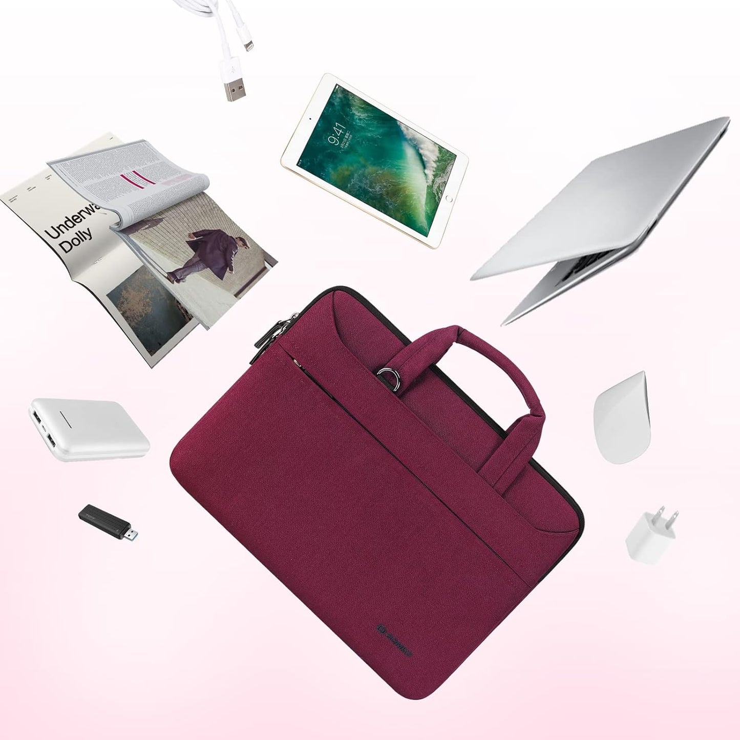 Wasserdichte Laptop-Aktentasche für 15,6 Zoll Notebook, 15 - 15,6 Zoll Rosa