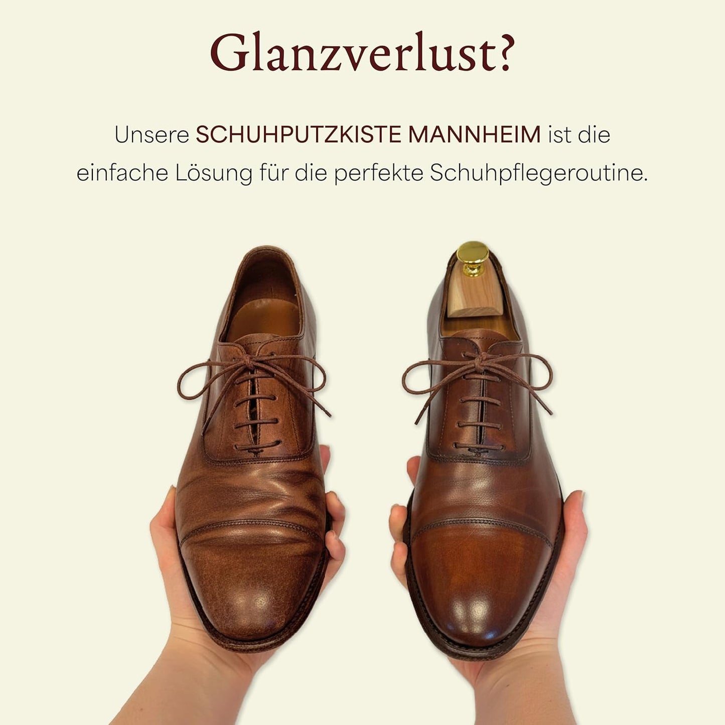 Schuhputzkiste Mannheim mit 2 Fächern, Schuhputzkiste ohne Pflegeset