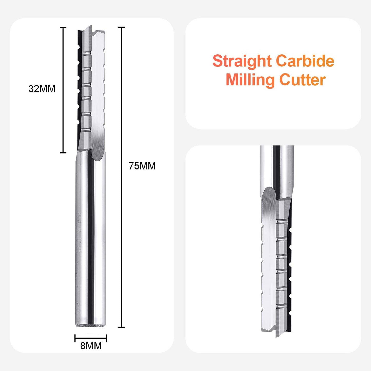 Schaftfräser CNC-Trimmschlitz 8 mm Schaft