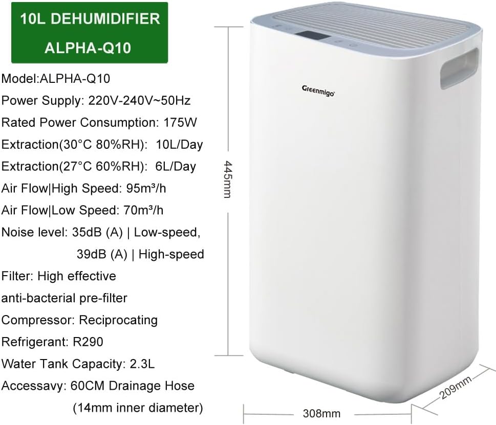 Alpha-Q10 Luftentfeuchter, 10L-35m²