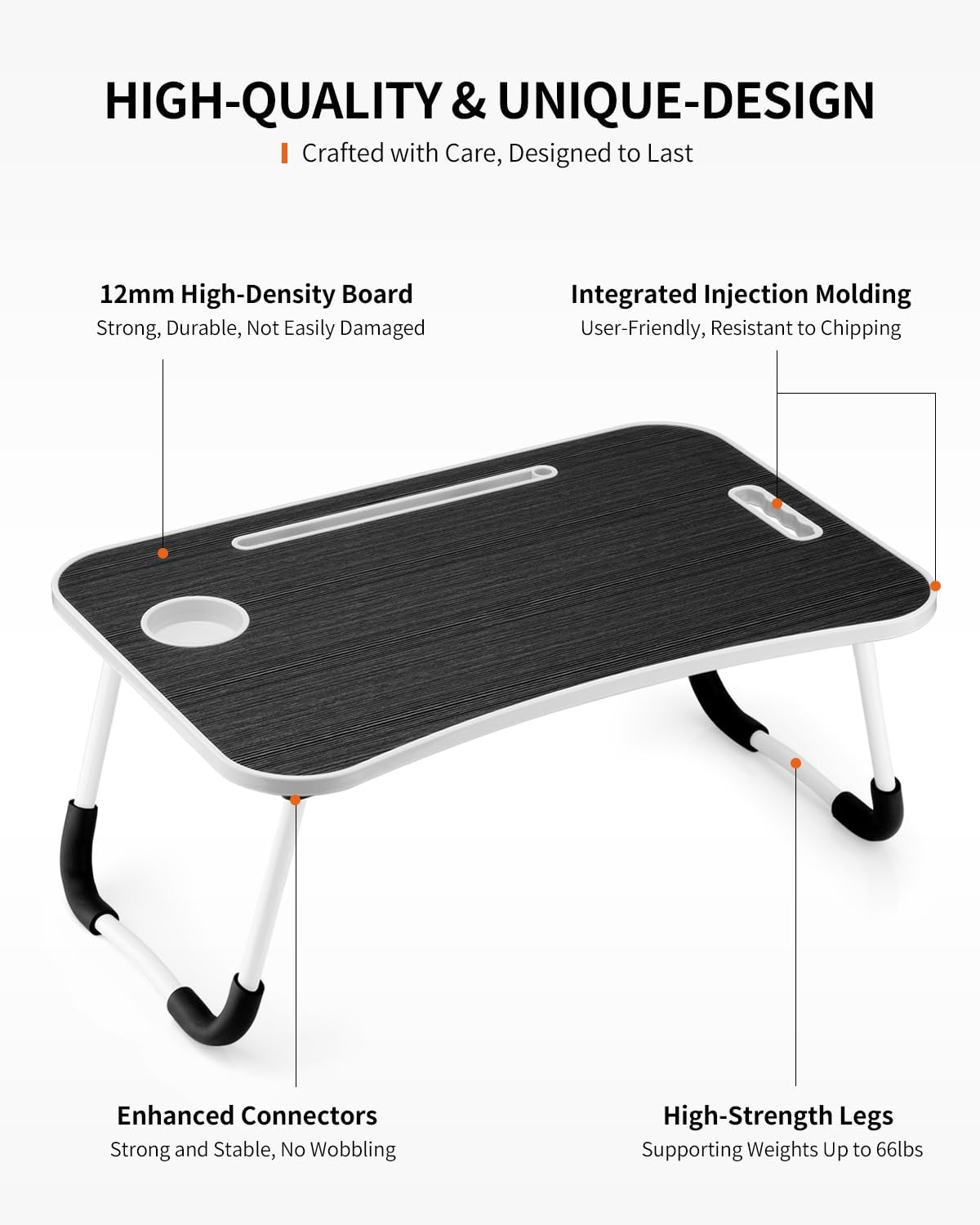 Faltbarer Laptoptisch, Schwarz